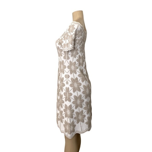 D. Exterior Off Shoulder Knit Pattern Dress - Picture 6 of 11